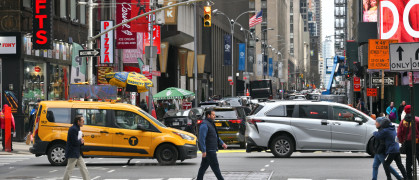 Traffic on the street in Manhattan, New York