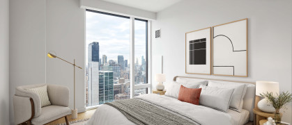 A staged apartment at 451 10th Avenue in Hudson Yards.