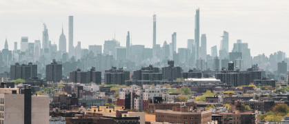 Panorama of NEW YORK CITY with the bronx's neighborhood. stock photo