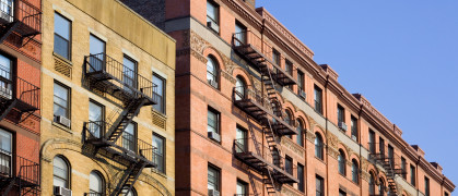 Buildings with Fire Escape Ladders in New York City