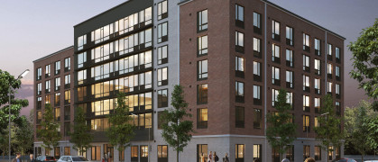 A rendering of the seven-story building in East New York.