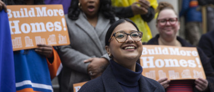 Council Member Shahana Hanif hold press conference before the City Council vote on Arrow Linen spot rezoning.