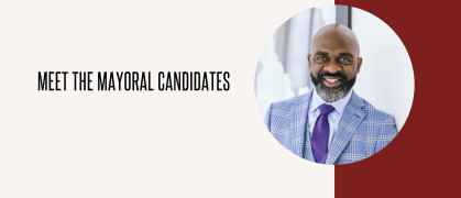 A graphic of Michael Blake