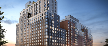 A rendering of the two buildings in Inwood, Manhattan A rendering of the two buildings in Inwood, Manhattan