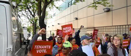 Tenant protest outside Rent Guidelines Board preliminary vote