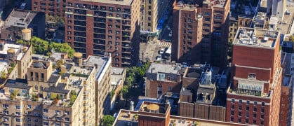 Aerial view of NYC residential buildings