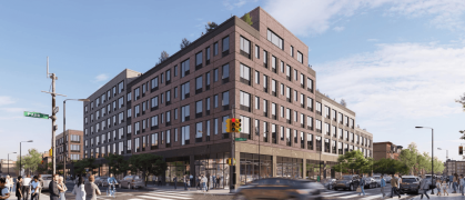 A rendering of the six-story building in Park Slope. A rendering of the six-story building in Park Slope.