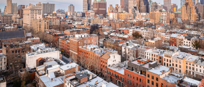 Aerial view of downtown Brooklyn