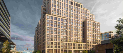 A rendering of the new development, located on the corner of West Houston and Washington streets. A rendering of the new development, located on the corner of West Houston and Washington streets.