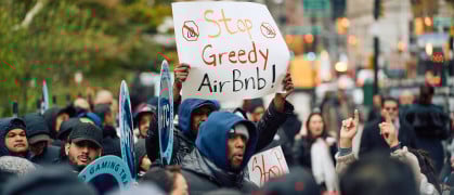 Protestors outside City Hall