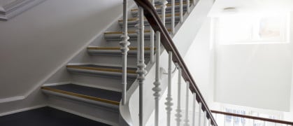 Apartment building staircase