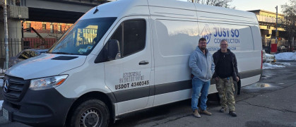 Shimon Olesker and Mark Seidenfeld, founders of Just SO Constructionwith a company van
