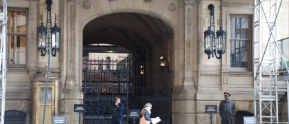 Doormen outside the Dakota Building.
