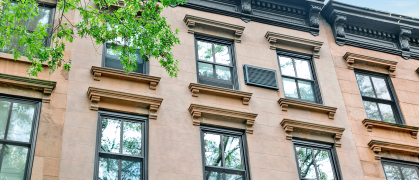 Modern windows matched with a stone facade