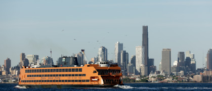 NYC harbor with Staten Island ferry