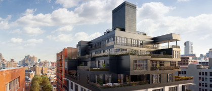 90 Morton is a conversion project in the West Village that added four new floors of cantilevered terraces.