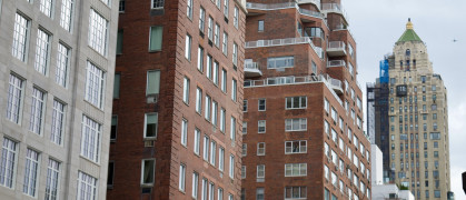 A row of NYC apartment buildings