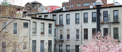 Brooklyn apartment buildings in spring