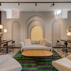 Common space at Outpost Group's Williamsburg location.