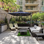 A one-bedroom condo with a 800-square-foot landscaped terrace in Hell's Kitchen A one-bedroom condo with a 800-square-foot landscaped terrace in Hell's Kitchen